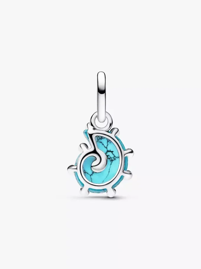 Dangle Charm aus blauem Murano Glass in Form einer Meeresschnecke, Sterlingsilber Dangle Charm aus blauem Murano Glass in Form einer Meeresschnecke, Sterlingsilber
