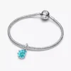 Dangle Charm aus blauem Murano Glass in Form einer Meeresschnecke, Sterlingsilber Dangle Charm aus blauem Murano Glass in Form einer Meeresschnecke, Sterlingsilber