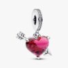 Dangle Charm aus Murano Glass mit rotem Herz und Pfeil – Sterlingsilber