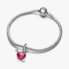 Dangle Charm aus Murano Glass mit rotem Herz und Pfeil – Sterlingsilber