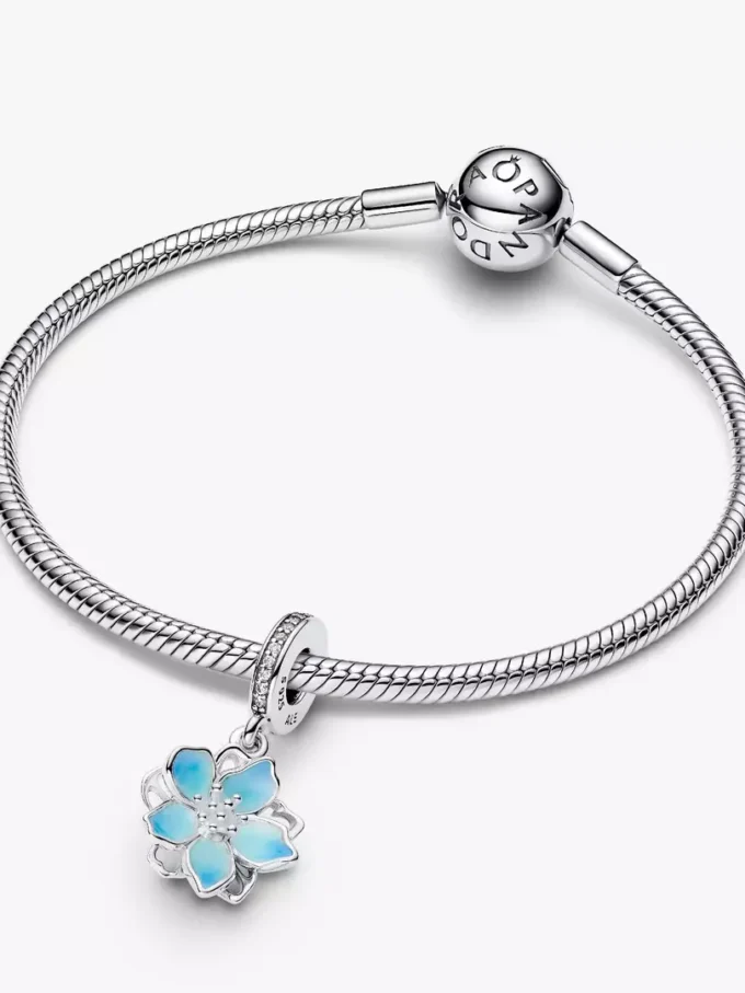 Dangle Charm „Blue Blossom“ aus Sterlingsilber Dangle Charm „Blue Blossom“ aus Sterlingsilber