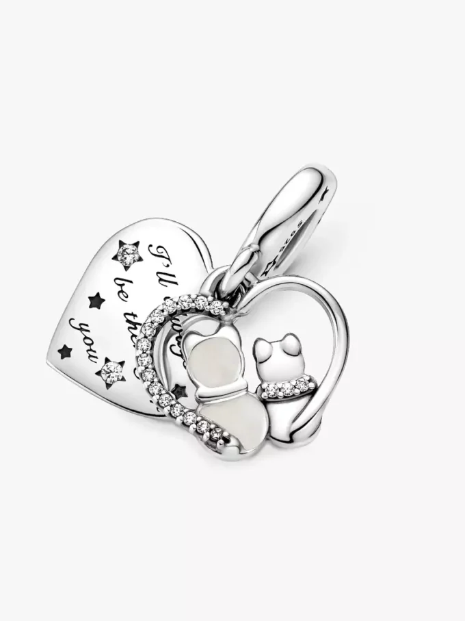 Dangle Charm „Cats & Hearts“ aus Sterlingsilber Dangle Charm „Cats & Hearts“ aus Sterlingsilber