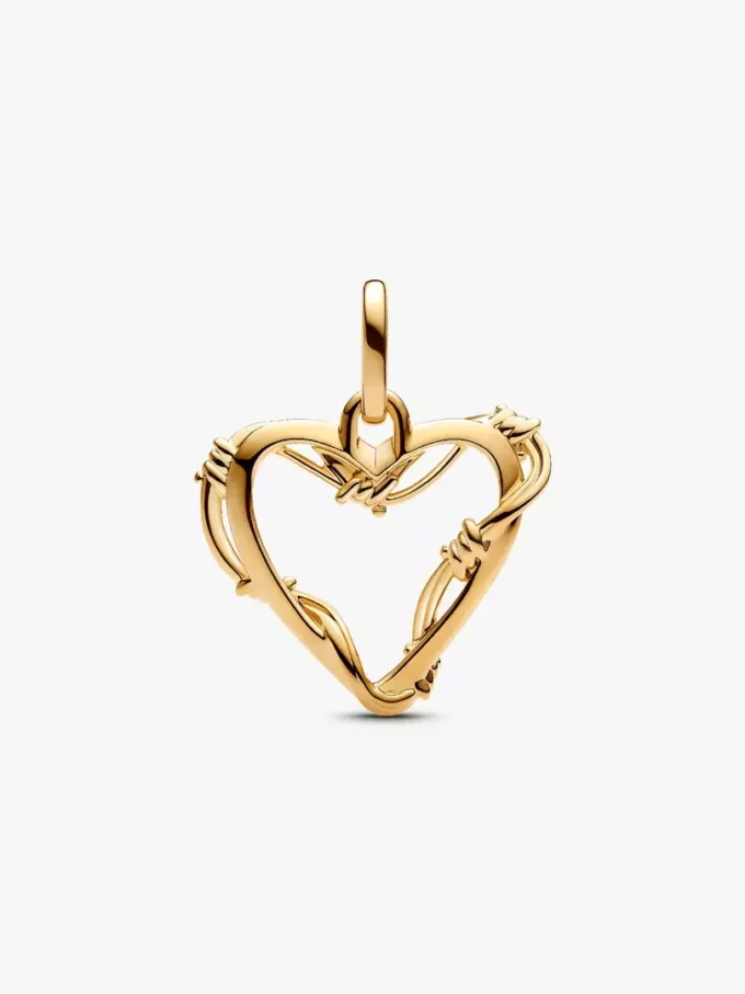 Dangle Charm „Drahtherz“ 14-karätig vergoldet Dangle Charm „Drahtherz“ 14-karätig vergoldet