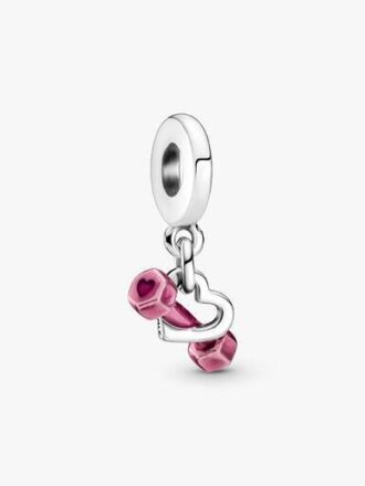 Dangle Charm „Hantel & Herz“ – Sterlingsilber