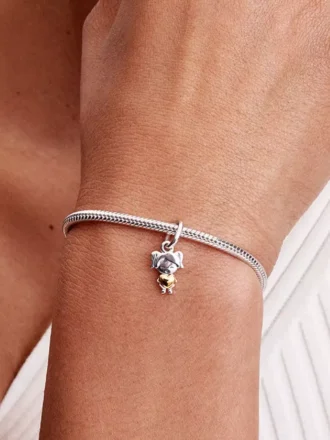 Dangle Charm „Happy Girl“ aus Sterlingsilber, 14-karätig vergoldet