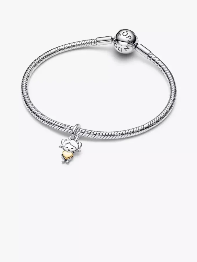 Dangle Charm „Happy Girl“ aus Sterlingsilber, 14-karätig vergoldet Dangle Charm „Happy Girl“ aus Sterlingsilber, 14-karätig vergoldet