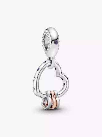 Dangle Charm „Heart Full of Hearts“ aus Sterlingsilber, 14 Karat Roségold-Beschichtung