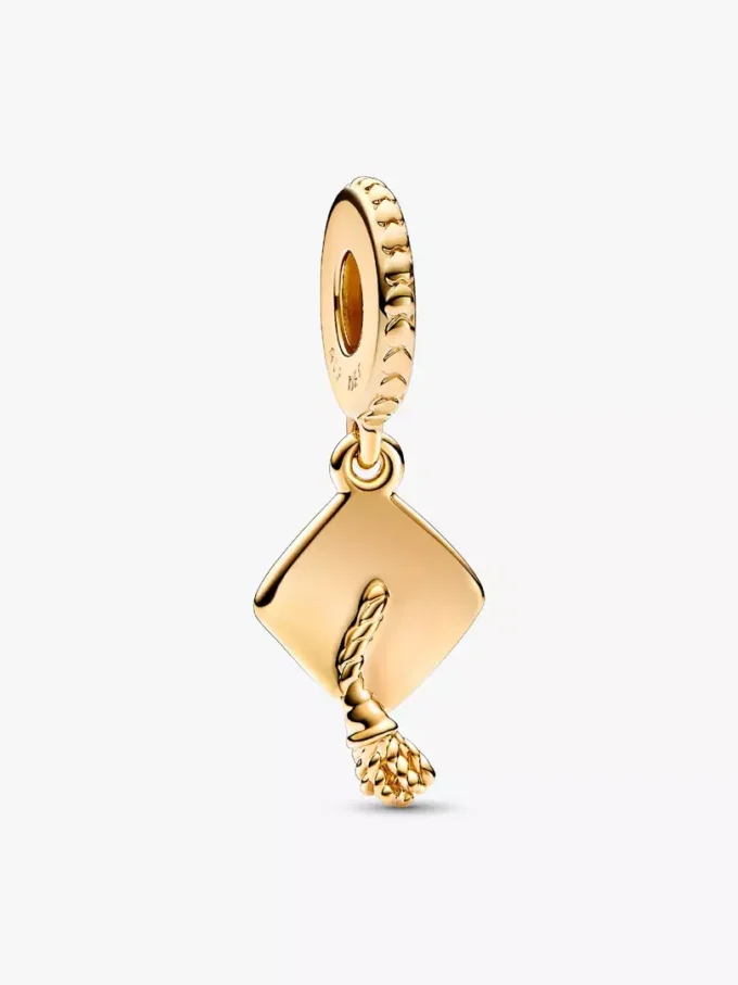 Dangle Charm in Form einer Abschlusskappe, 14 Karat vergoldet Dangle Charm in Form einer Abschlusskappe, 14 Karat vergoldet