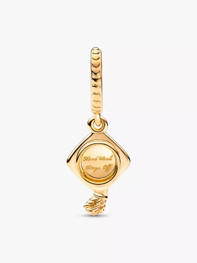 Dangle Charm in Form einer Abschlusskappe, 14 Karat vergoldet Dangle Charm in Form einer Abschlusskappe, 14 Karat vergoldet