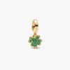 Dangle Charm in Form eines vierblättrigen Kleeblatts, 14-karätig vergoldet Dangle Charm in Form eines vierblättrigen Kleeblatts, 14-karätig vergoldet