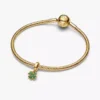 Dangle Charm in Form eines vierblättrigen Kleeblatts, 14-karätig vergoldet Dangle Charm in Form eines vierblättrigen Kleeblatts, 14-karätig vergoldet