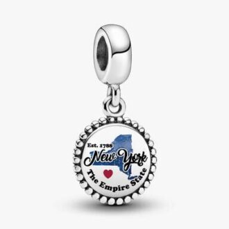 Dangle Charm mit der Karte des Staates New York