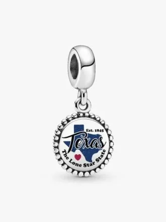 Dangle Charm mit der Karte von Texas – Sterlingsilber