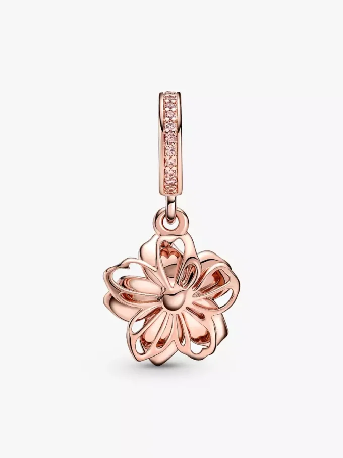 Dangle Charm mit Kirschblütenmotiv, 14 Karat Roségold-Beschichtung Dangle Charm mit Kirschblütenmotiv, 14 Karat Roségold-Beschichtung