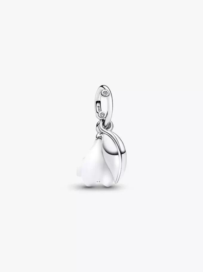 Dangle Charm mit Schneeglöckchenblüte aus Sterlingsilber