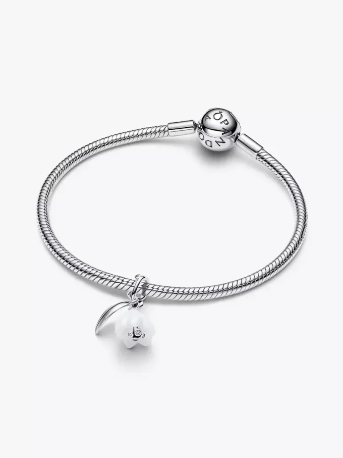 Dangle Charm mit Schneeglöckchenblüte aus Sterlingsilber