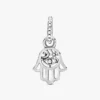 Dangle Charm mit schützender Hamsa-Hand aus Sterlingsilber