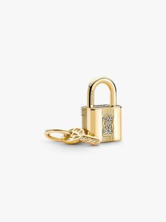 Dangle Charm mit Vorhängeschloss und Schlüssel – 14-karätige Vergoldung Dangle Charm mit Vorhängeschloss und Schlüssel – 14-karätige Vergoldung