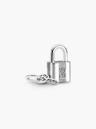 Dangle Charm mit Vorhängeschloss und Schlüssel aus Sterlingsilber Dangle Charm mit Vorhängeschloss und Schlüssel aus Sterlingsilber