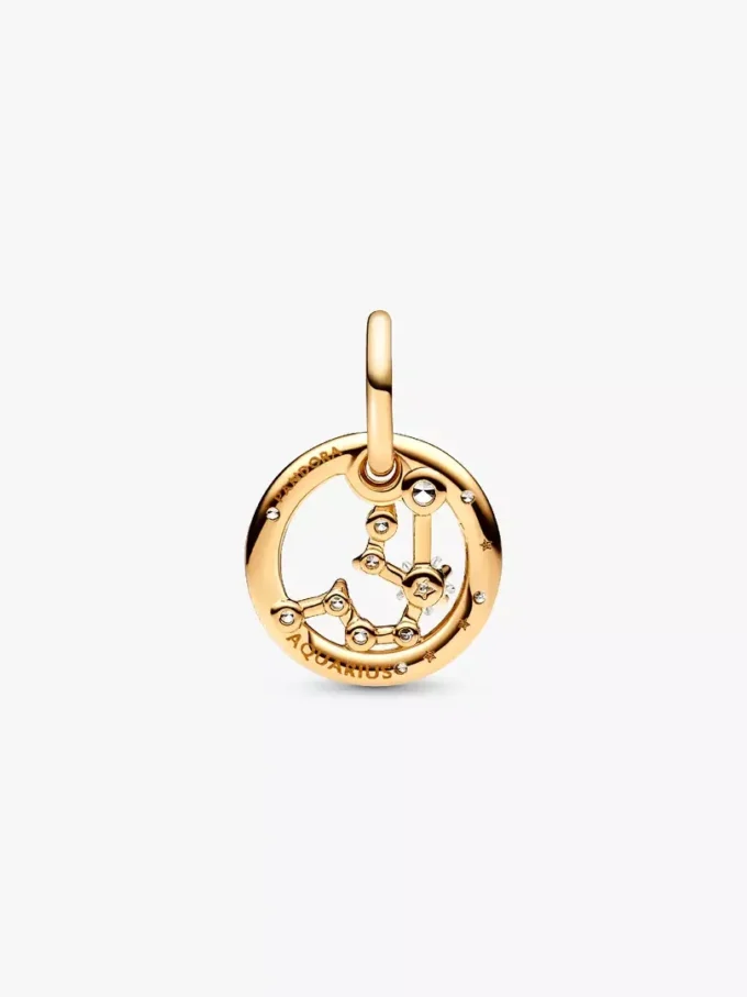 Dangle Charm mit Wassermann-Sternzeichen, 14-karätig vergoldet Dangle Charm mit Wassermann-Sternzeichen, 14-karätig vergoldet