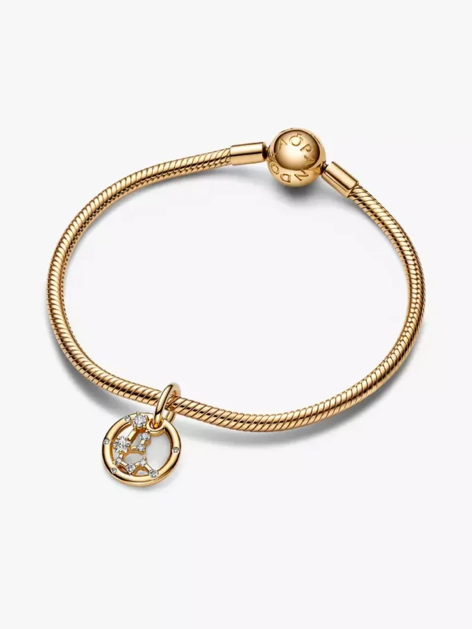 Dangle Charm mit Wassermann-Sternzeichen, 14-karätig vergoldet Dangle Charm mit Wassermann-Sternzeichen, 14-karätig vergoldet