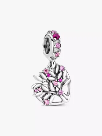 Dangle Charm „Pink Heart Family Tree“ aus Sterlingsilber