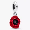 Dangle Charm „Red Flower“ aus Sterlingsilber Dangle Charm „Red Flower“ aus Sterlingsilber