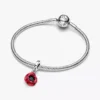 Dangle Charm „Red Flower“ aus Sterlingsilber Dangle Charm „Red Flower“ aus Sterlingsilber