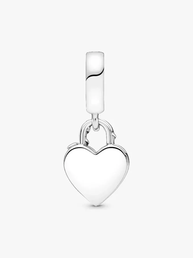 Dangle Charm „Rose Heart Padlock“ aus Sterlingsilber Dangle Charm „Rose Heart Padlock“ aus Sterlingsilber