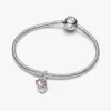 Dangle Charm „Verbundene Herzen & rote Steine“ aus Sterlingsilber Dangle Charm „Verbundene Herzen & rote Steine“ aus Sterlingsilber