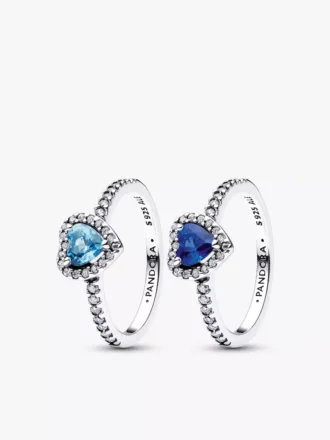 Deep Ocean Elevated Hearts Ring-Set, 2er-Set