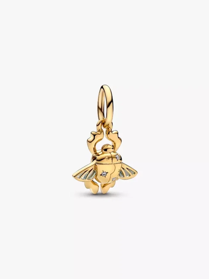 Disney Aladdin Skarabäus-Dangle Charm, 14 Karat vergoldet Disney Aladdin Skarabäus-Dangle Charm, 14 Karat vergoldet