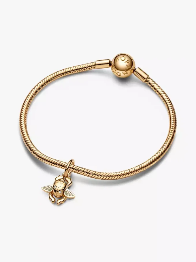 Disney Aladdin Skarabäus-Dangle Charm, 14 Karat vergoldet Disney Aladdin Skarabäus-Dangle Charm, 14 Karat vergoldet