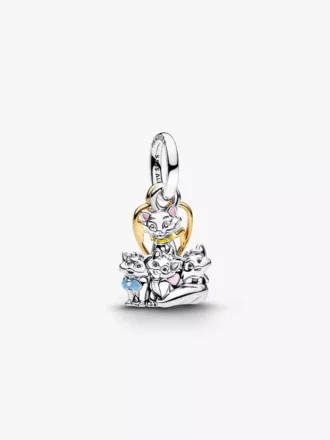 Disney Aristocats Duchess & Kätzchen-Dangle Charm aus Sterlingsilber, 14-karätig vergoldet