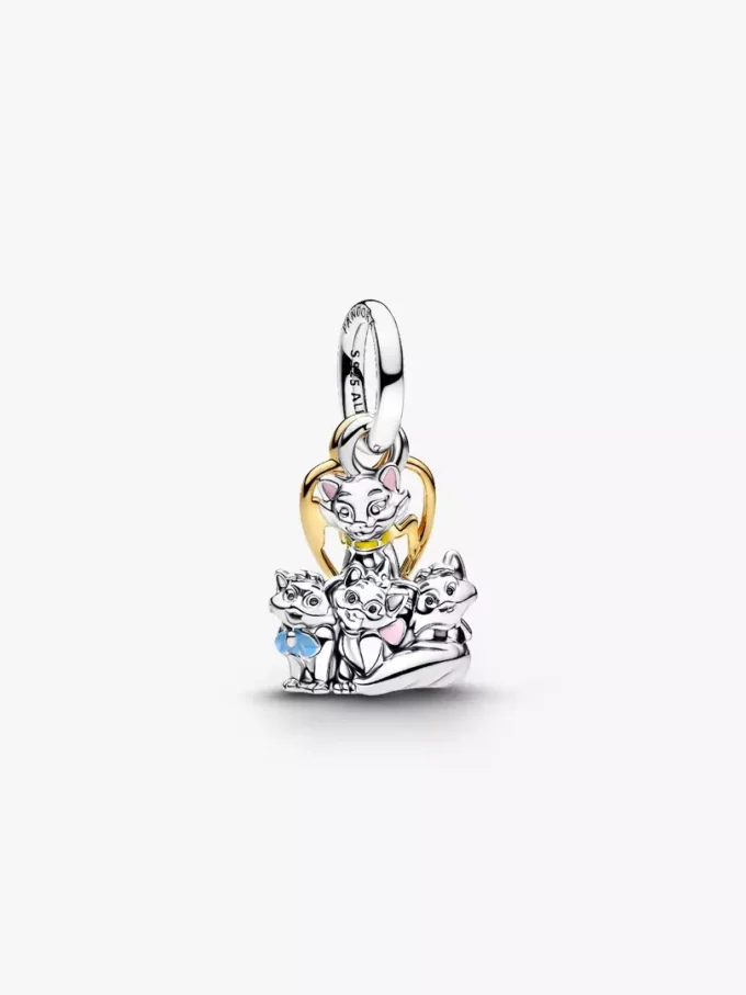 Disney Aristocats Duchess & Kätzchen-Dangle Charm aus Sterlingsilber, 14-karätig vergoldet Disney Aristocats Duchess & Kätzchen-Dangle Charm aus Sterlingsilber, 14-karätig vergoldet