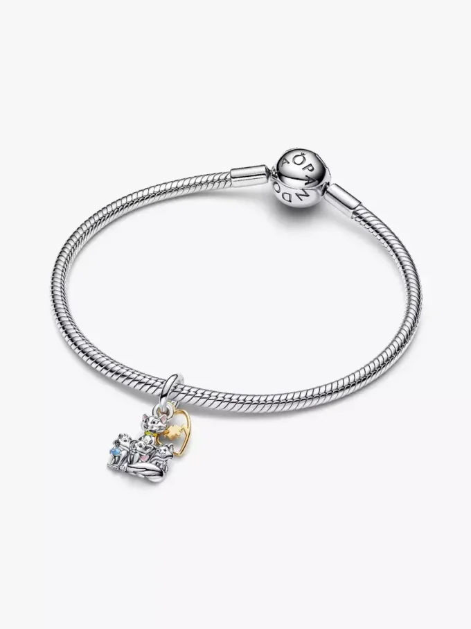 Disney Aristocats Duchess & Kätzchen-Dangle Charm aus Sterlingsilber, 14-karätig vergoldet Disney Aristocats Duchess & Kätzchen-Dangle Charm aus Sterlingsilber, 14-karätig vergoldet