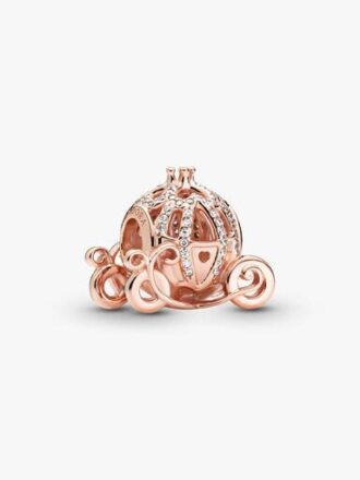 Disney Cinderella Sparkling Carriage Charm – 14 Karat Roségold-Beschichtung