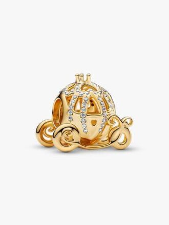 Disney Cinderella Sparkling Carriage Charm – 14-karätige Vergoldung