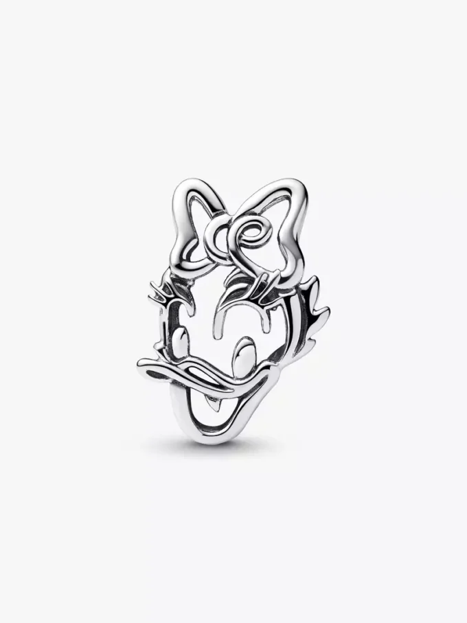 Disney Daisy Duck durchbrochener Charm aus Sterlingsilber Disney Daisy Duck durchbrochener Charm aus Sterlingsilber