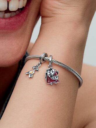 Disney Der König der Löwen Timon & Pumbaa teilbarer Dangle Charm – Sterlingsilber