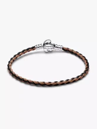Disney Der König der Löwen Verschluss Pandora Moments geflochtenes Lederarmband Sterlingsilber