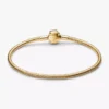 Disney „Die Schöne und das Biest“ – Armband mit Snake Chain und verzauberter Rose, 14-karätig vergoldet