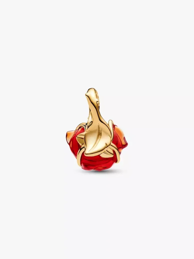 Disney „Die Schöne und das Biest“ – Dangle Charm mit verzauberter Rose, 14-karätig vergoldet Disney „Die Schöne und das Biest“ – Dangle Charm mit verzauberter Rose, 14-karätig vergoldet