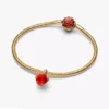 Disney „Die Schöne und das Biest“ – Dangle Charm mit verzauberter Rose, 14-karätig vergoldet Disney „Die Schöne und das Biest“ – Dangle Charm mit verzauberter Rose, 14-karätig vergoldet