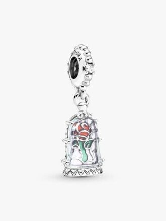 Disney „Die Schöne und das Biest“ Enchanted Rose Dangle Charm – Sterlingsilber