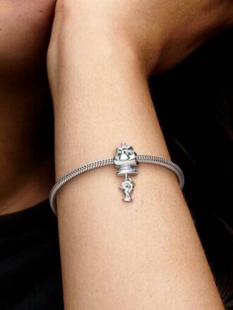 Disney Die Schöne und das Biest Mrs. Potts und Chip Dangle Charm – Sterlingsilber