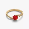 Disney „Die Schöne und das Biest“ – Ring mit verzauberter Rose, 14-karätige Vergoldung Disney „Die Schöne und das Biest“ – Ring mit verzauberter Rose, 14-karätige Vergoldung