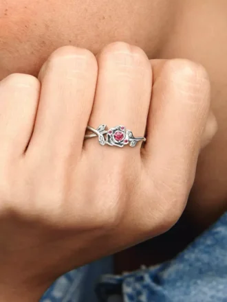 Disney „Die Schöne und das Biest“ Rosenring aus Sterlingsilber