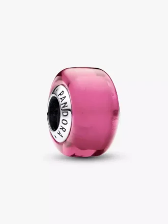 Rosa Mini-Murano Glass Charm aus Sterlingsilber