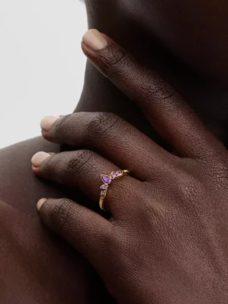 Disney Frozen Königin Anna Tiara-Ring, 14-karätig vergoldet
